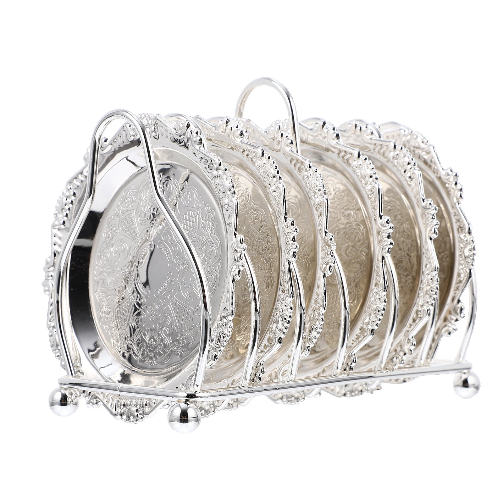 1 Set Silver Fruit Tray Decorative Food Serving Dish Storage Plates