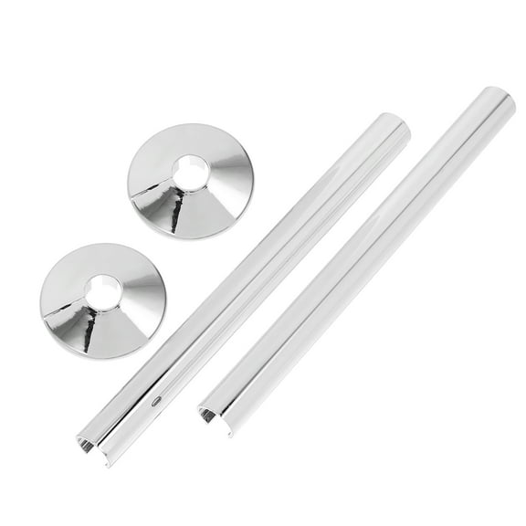 1 Set Silver PVC Pipe Concealment Cover For Faucets Protection
