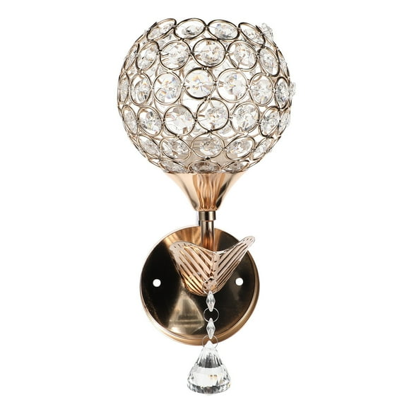 1 Set Simple Bedside Wall Lamp Crystal Lamp Bedroom Aisle Light Lamp (Golden)