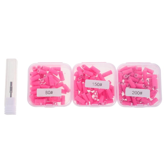 1 Set Slim Nail Sanding Bands Kit - 3mm Electric Drill Bits Sanding Bands 80/150/200 Grit - Mini Manicure Tool Nail Shaping & Buffing Attachment For Pedicure