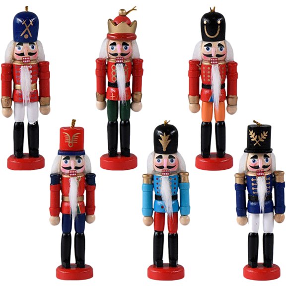 1 Set Small Nutcracker Figure Christmas Nutcracker Decor Walnut Soldier Doll