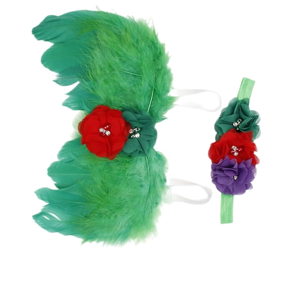 1 Set Soft and Cute Baby Angel Wing with Flower Headband Hairband Photography Props for Memorable Newborns Photoshoots