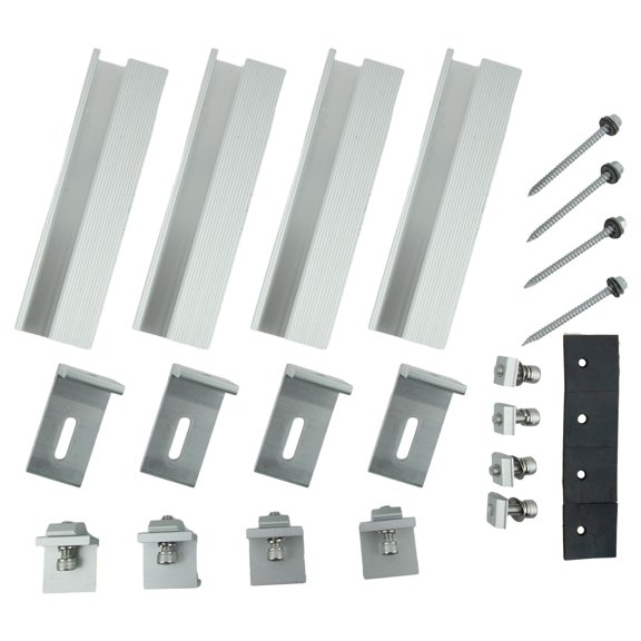 1 Set Solar Panel PV Profile Alu Mounting Rail Flat Roof Metal Roof Solar Rail For PV Systems Quick Mounting Accessories Kit