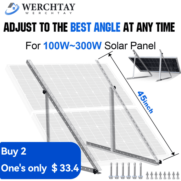 1 Set Solar Panel RV Tilt Mount45inBrackets Roof Flat Surface Adjustable Frame
