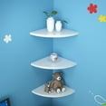 thumbnail image 1 of Supvox 3Pcs White Corner Floating Shelves Composite Board Wall Mount for Home Office Display, 1 of 6