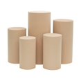 thumbnail image 1 of Champagne Spandex Pillar Covers for Events Decoration, Set of 5, 1 of 4