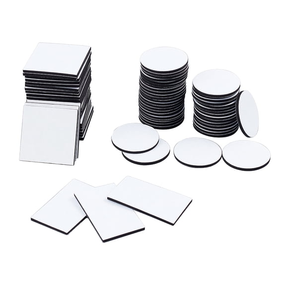 1 Set Sponge EVA Sheet Foam Paper Sets with Double Adhesive Back Square & Rectangle & Flat Round Black 40x40x2mm 180pcs/set