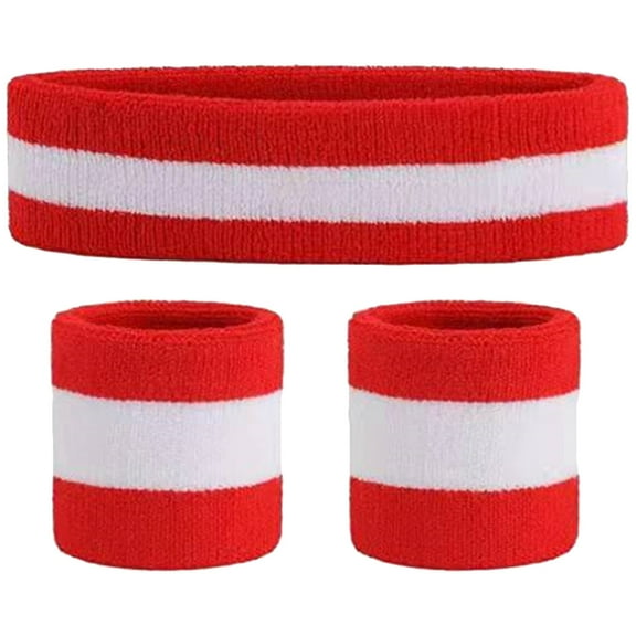 1 Set Sports Headband and Wristband Sweatbands for Running and Yoga