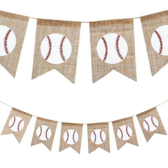1 Set Sports Themed Swallowtail Banners Bunting Ornaments Props Baseball Patterns Garlands Linen Flags Party Supplies