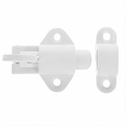 HONITANO Durable Self-Closing Door Latch, White Aluminum, Easy Install, Spring Loaded for Safety 1Set