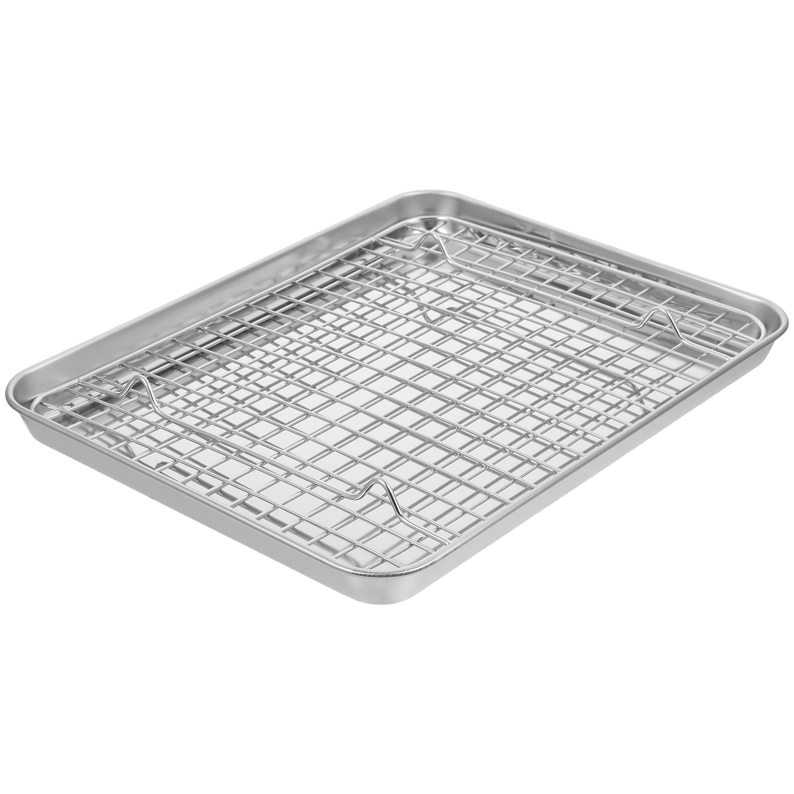 1 Set Stainless Steel Baking Tray with Wire Rack Baking Pan Baking