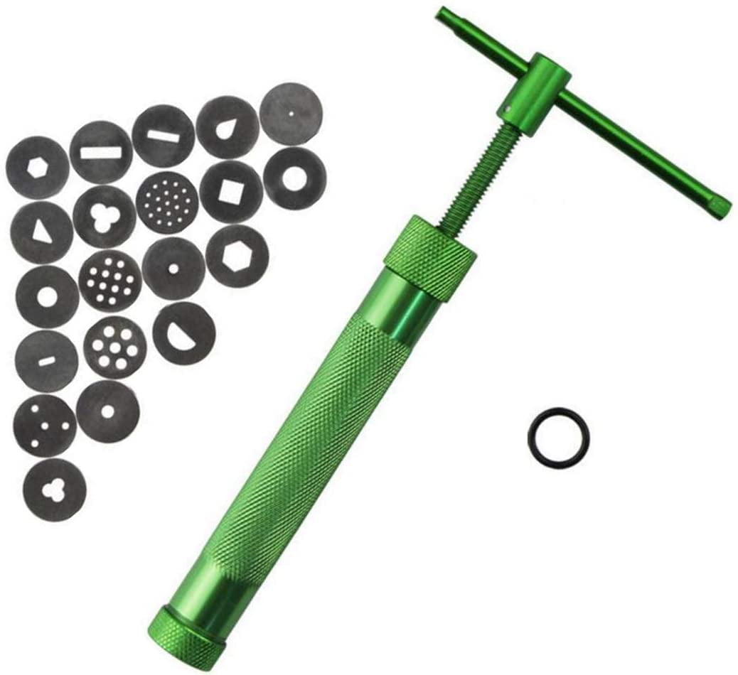 1 Set Stainless Steel Clay Extruder Gun with 20 Interchangeable Discs
