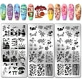thumbnail image 1 of 1 Set Stainless Steel DIY Nail Art Templates Template Tool Rectangle Building 12x6cm 3pcs/set, 1 of 7
