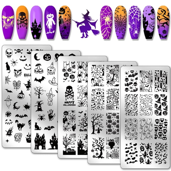 1 Set Stainless Steel DIY Nail Art Templates Template Tool Rectangle Mixed Shapes 12x6cm 5 sheets/set for DIY