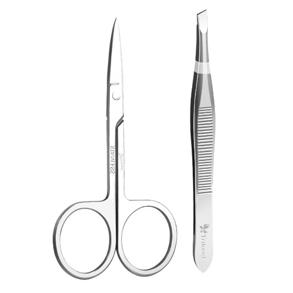 1 Set Stainless Steel Eyebrow Repair Tools Brow Scissor Tweezer Scissor