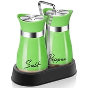 1 Set Of Stainless Steel Salt And Pepper Seasoning Bottles With Base, Glass Bottle, Spice Distributor, Kitchen Accessories, Suitable For Dining Tables, RVs, Camping, Barbecue, Christmas And New Year