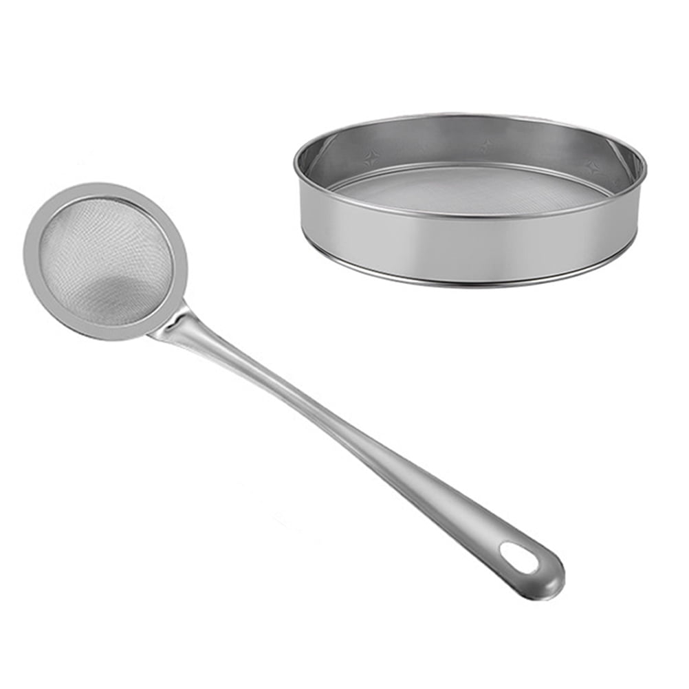 1 Set Stainless Steel Strainer Mesh Flour Sifter Handheld Flour Sifting