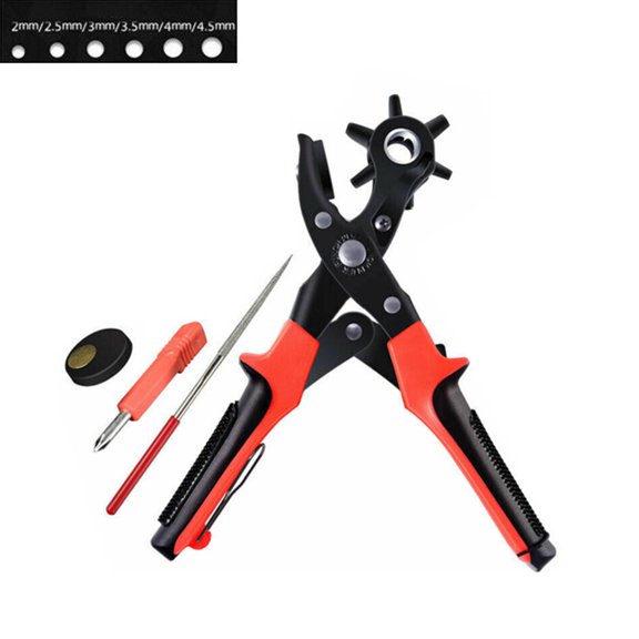 1 Set Steel Rivets Eyelets Belt Leather Hole Puncher Pliers Press Grommets Round Flat Oval