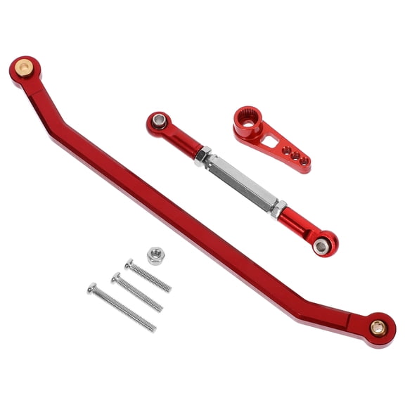 FONDOTIN Rc Car Steering Rod Kit Red Metal Precision Upgrade Accessory 1Set