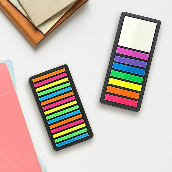 1 Set Sticky Labels Self Adhesive Waterproof PVC Fluorescent Arrow Flag Tabs Colored Sticky Notes Birthday Gift