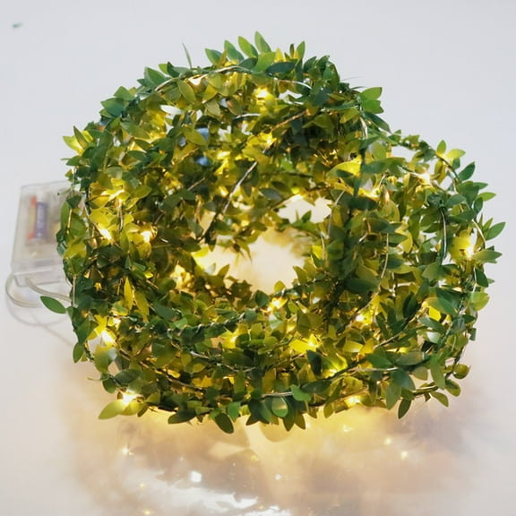 1 Set String Lights Leaf Garland Copper Lights LED Leaves Ivy Leaf Fairy String Lights Party Decor 20 LED Lights 200cm/6.6ft