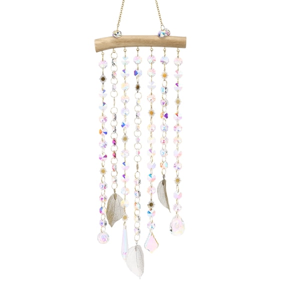 FONDOTIN Crystal Sun Catcher Kit Rock Crystal Quartz Hanging Decor for Windows Assorted Color Weather Resistant