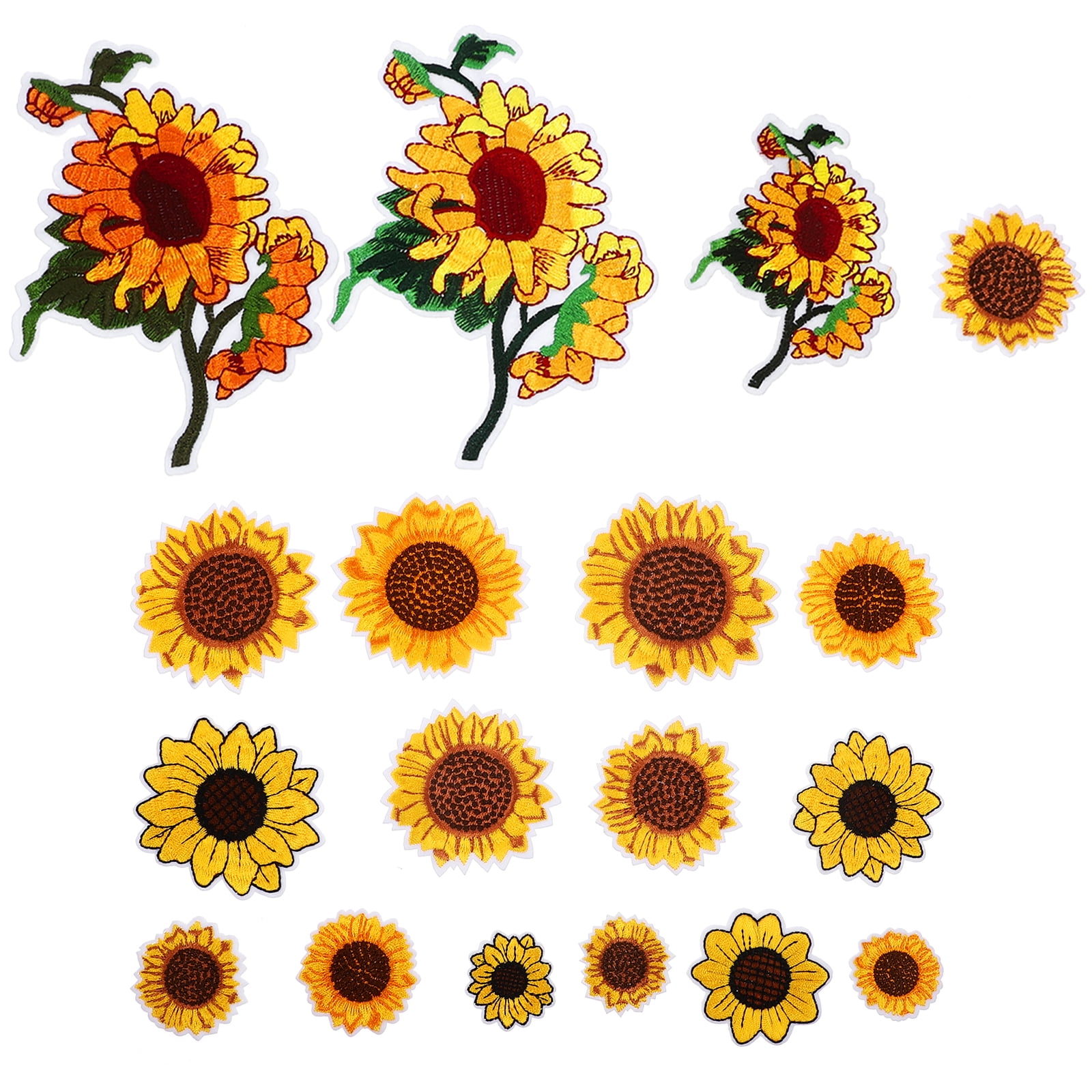 1 Set Sunflower Iron on Patches Embroidered Sew on Patches for
