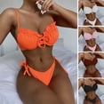 thumbnail image 1 of 1 Set Swimwear Set Padded Wire Spaghetti Strap Ruffle Summer Bikini for Beach, 1 of 7