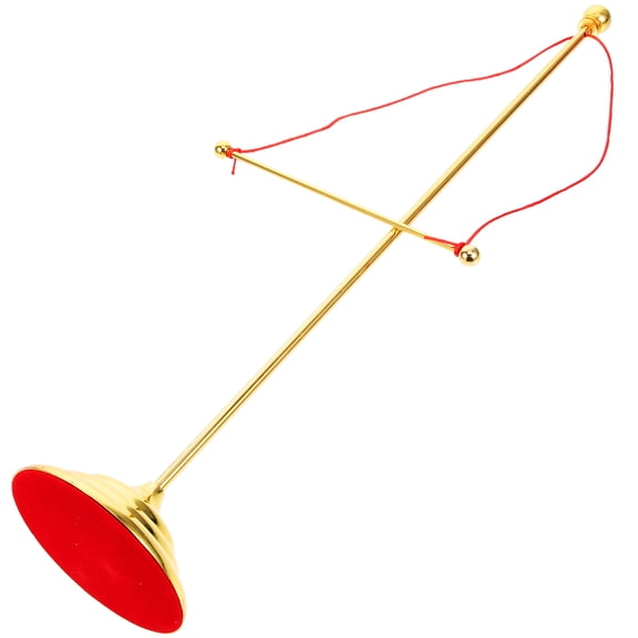 FUEENIRVA 1Set Golden Metal Flag Base Stand Durable Desktop Flag Holder for Home Use