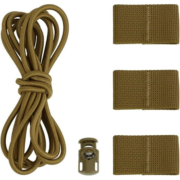 1 Set Tactical Flag Bungee Elastic Fastener Strap Shock Cord Retention Nylon with Plastic Outdoor Strap Olive Retention Molle Webbing Loop Cord Lock Secure Plate Carrier Attachment DIY