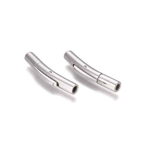 1 Set Resistant Column 304 Stainless Steel Bayonet Necklace 25x5x4mm Hole: 2mm Clasps Stainless Steel Color