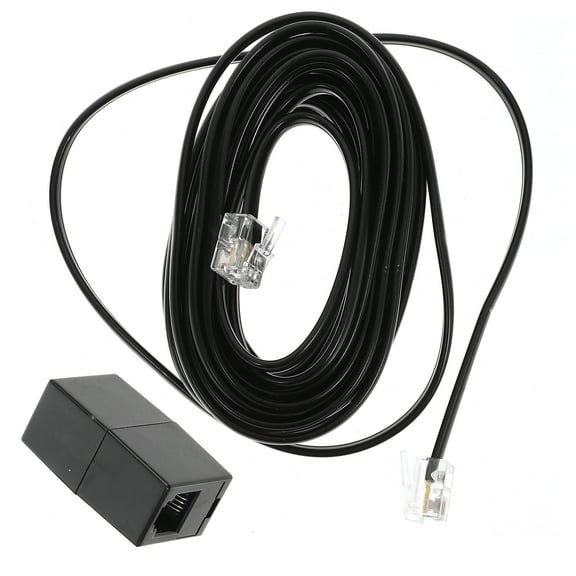 Raindrops Black Telephone Cords with Reliable PVC and PP Materials for Replacement Adjustable Length 1 Set