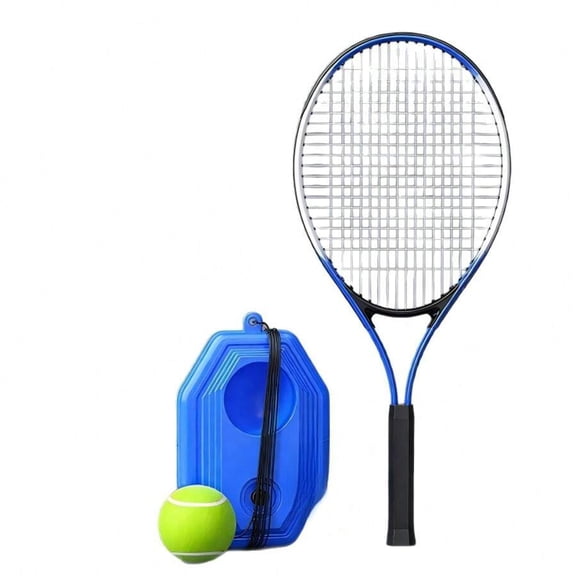 1 Set Tennis Training Equipment, Includes 1 Pcs 21-Inch Tennis Racket, 1 Base And 1 Tethered Tennis Ball, Single-Player Practice With Rebound Line, Suitable For Outdoor/Indoor Singles Tennis Training