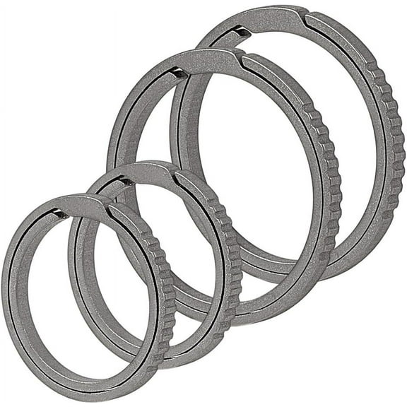 1 Set Titanium Alloy Split Key Rings Gunmetal 23~30x2mm Inner Diameter: 18~24.5mm 2pcs/set