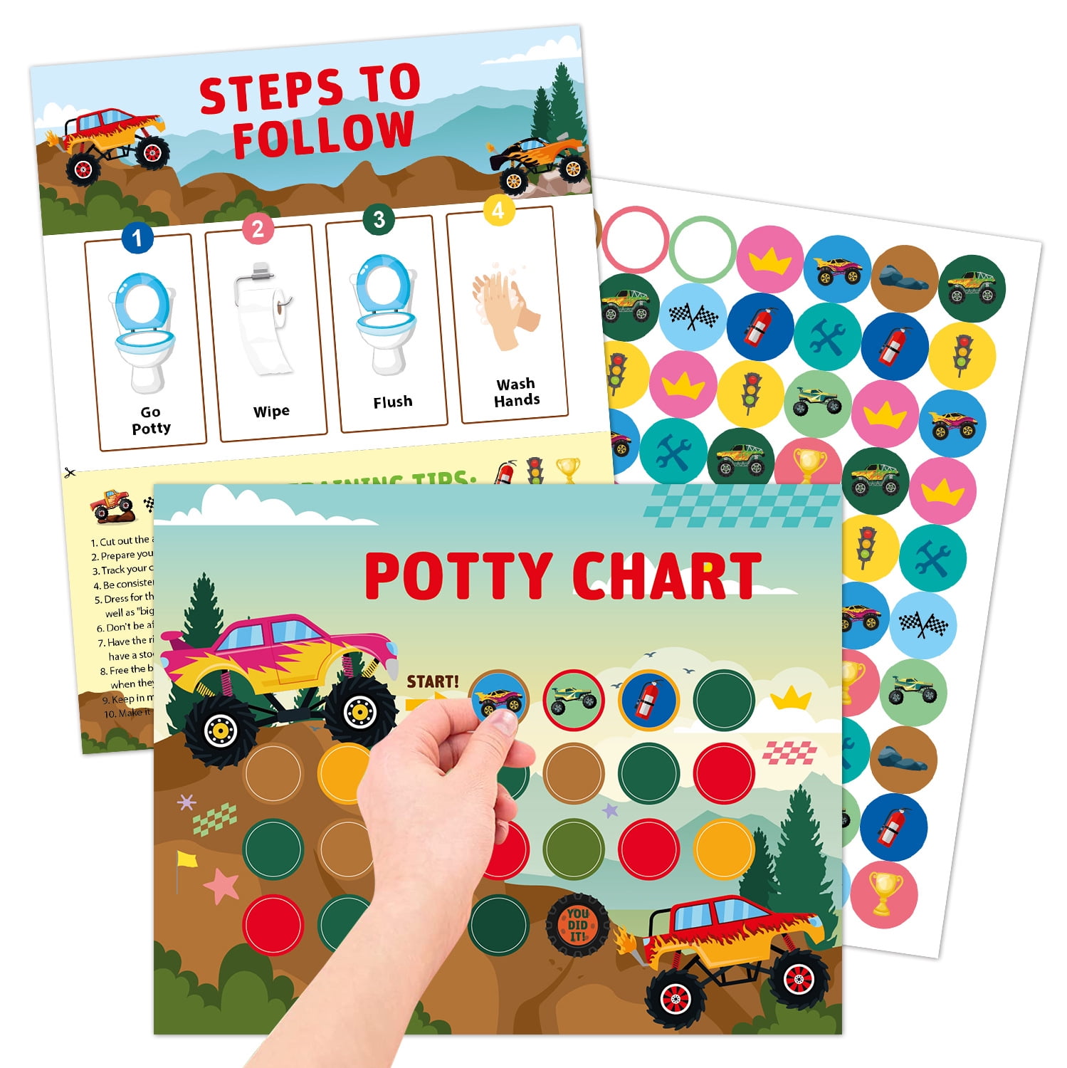 1 Set Toddlers Potty Training Stickers Potty Training Chart and Sticker Toddler Stickers Chart
