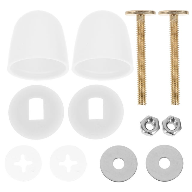 1 Set Toilet Fasteners Toilet Bolt Caps Floor Bolts and Caps Set