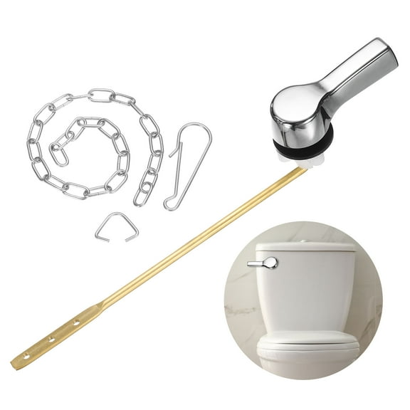 1 Set Toilet Handle Replacement Kit, Front Mount Universal Toilet Flush Handle, 701 Silver