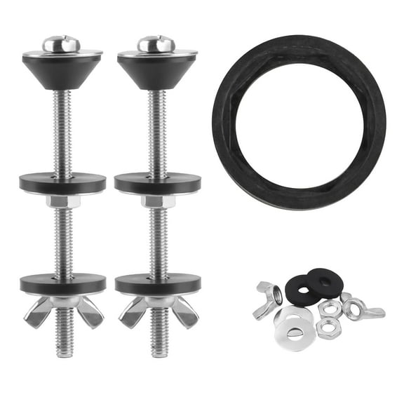1 Set Toilet Tank Bolts Tank To Bowl Bathroom Toilet Repair Kits Fitting Screws And Seal Set Bolts Replacement Parts For Commode And Bathroom Accessories