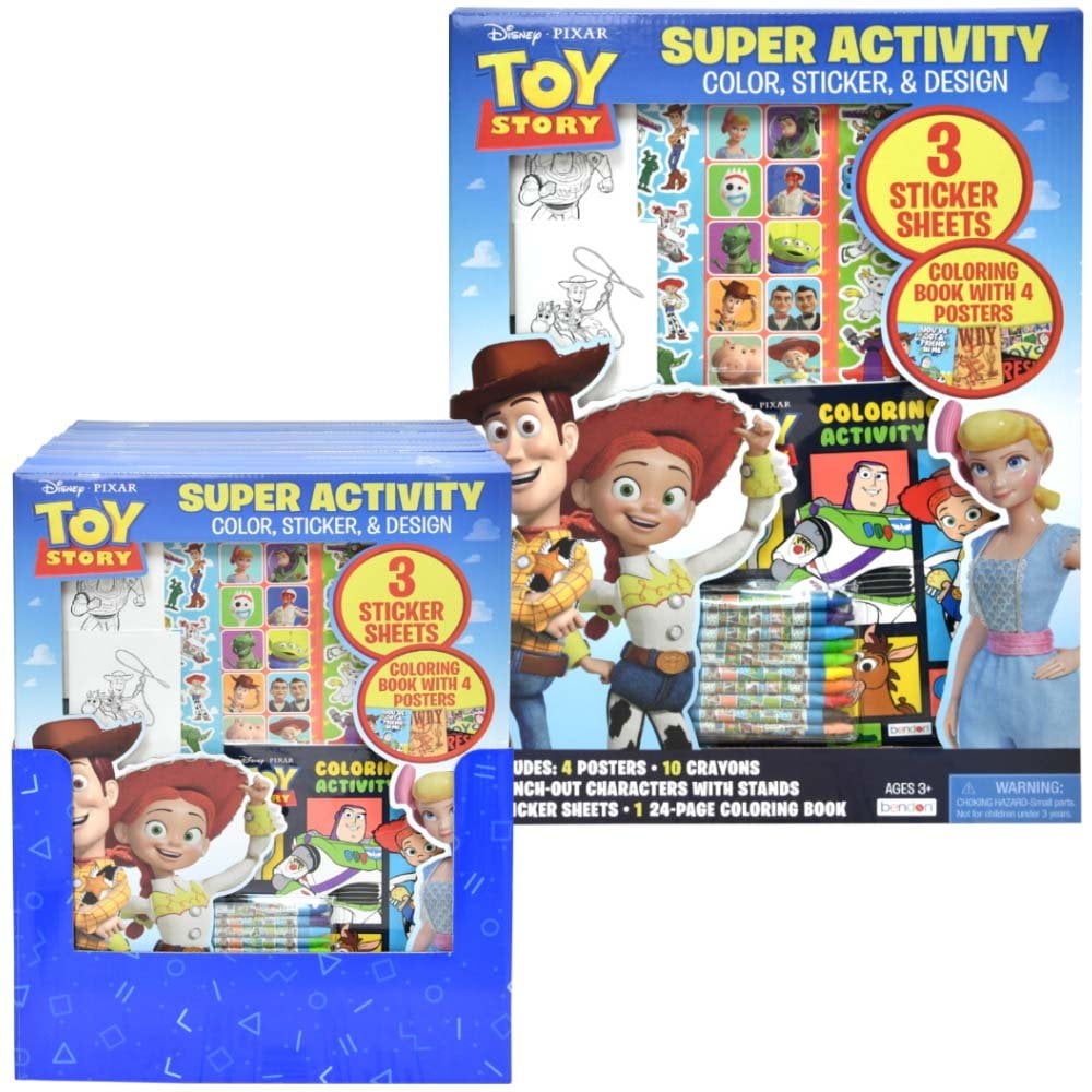 1 Set Toy Story Super Activity Set in PDQ, Poster, crayon, sticker sheet & coloring book, 13" x .75" x 18"