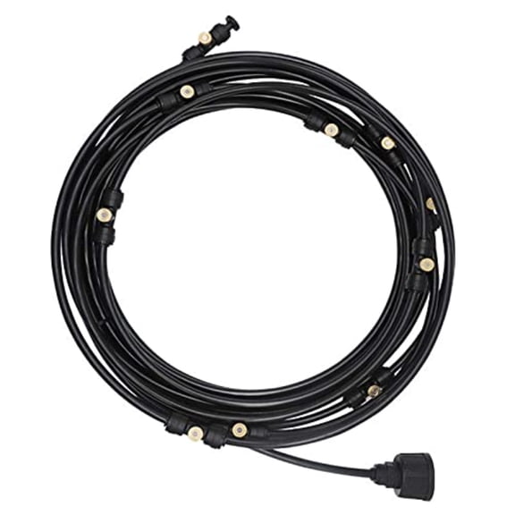 1 Set Trampoline Sprinkler Mist System, 6m Outdoor Water Spray Hose, Patio Cooling Misting Kit for Garden Backyard, One Size, Black