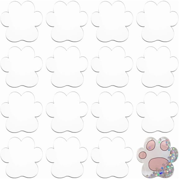 1 Set Transparent Acrylic Clear Blank Badge Paw Print 49.5x53x2.7mm 30pcs/set creative