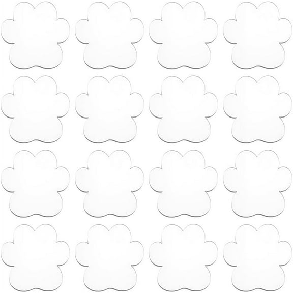 1 Set Transparent Acrylic Clear Blank Badge Paw Print 49.5x53x2.7mm 30pcs/set