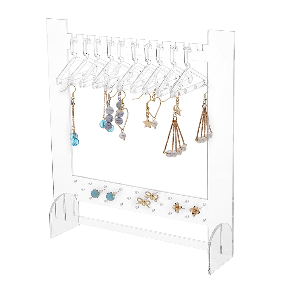 1 Set Transparent Acrylic Earring Hanging Display Stands Clothes Hanger ...