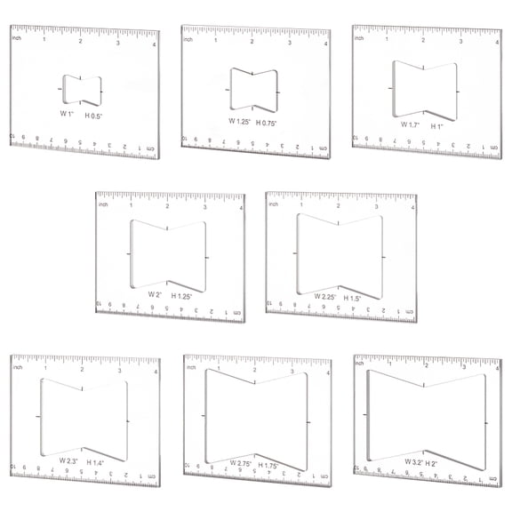 1 Set Transparent Acrylic Templates Decorative and Router Templates for Woodworking Rectangle 8.1x10.2x0.45cm 8pcs/set