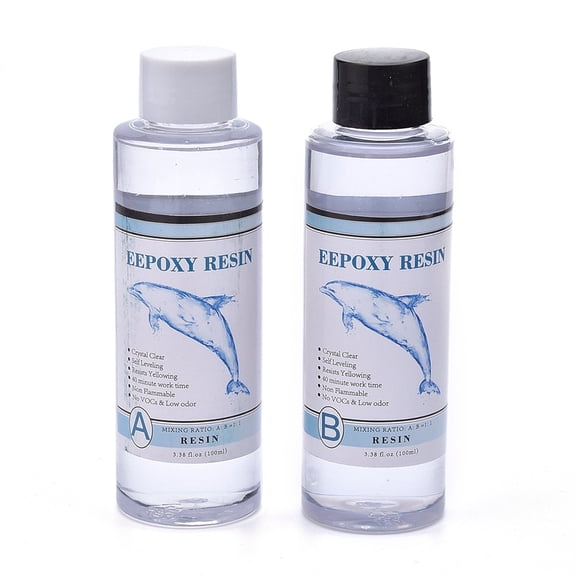 1 Set Transparent Clear Crystal Epoxy AB Glue Mixing Weight/Volume Ratio: A Glue: B Glue=1:1 For DIY Epoxy UV Resin Jewelry Making with Screw Top Lids Clear 40x129mm(Including Lid) 120ml/pc 2pcs/set