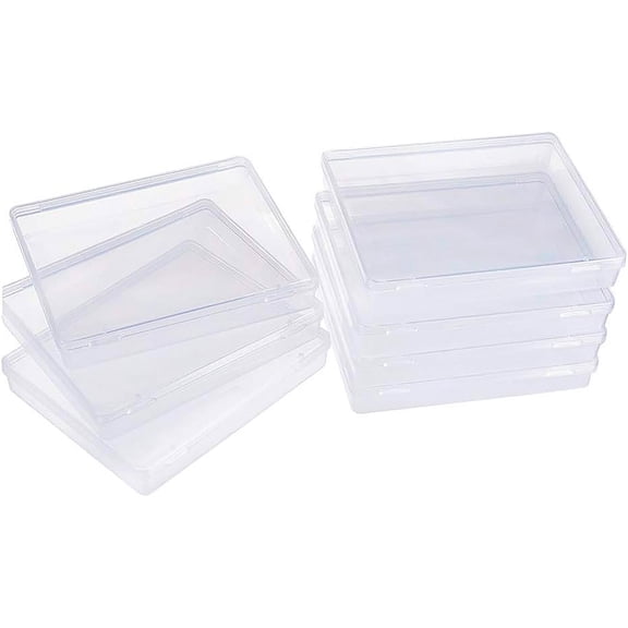 1 Set Transparent Plastic Bead Containers Cuboid Clear 11.8x9.8x2cm 8pcs/set DIY
