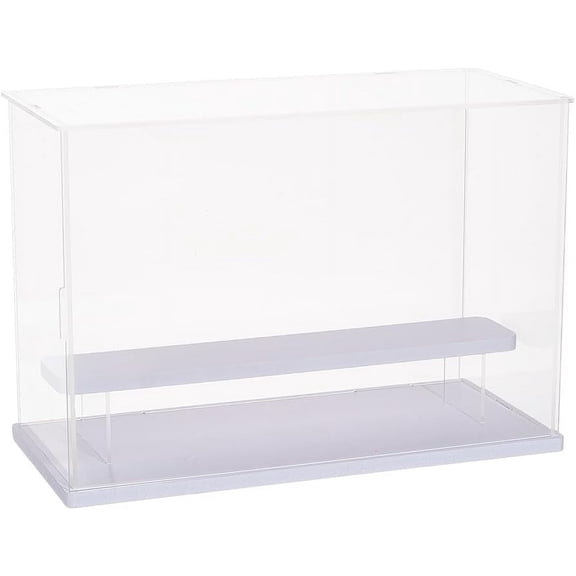 1 Set Transparent Plastic Minifigures Display Case 2-Tier Holder Risers for Models Building Blocks Display Rectangle Clear for Handmade