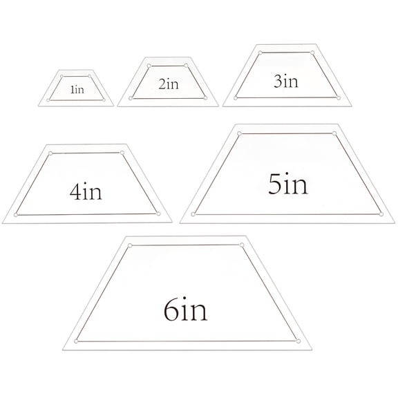 1 Set Trapezoid Acrylic Ruler Template Sheets Clear 23~78x44~170x2.5mm Hole: 2.5mm 6pcs/set