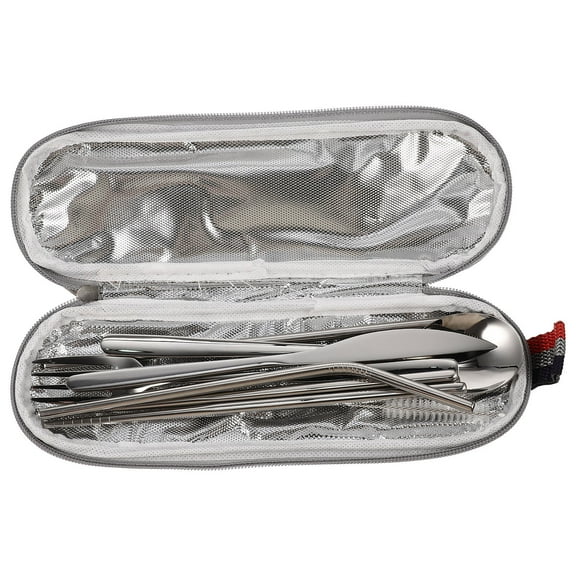 1 Set Travel Tableware Stainless Steel Silverware Multi-functional Tableware Portable Utensils