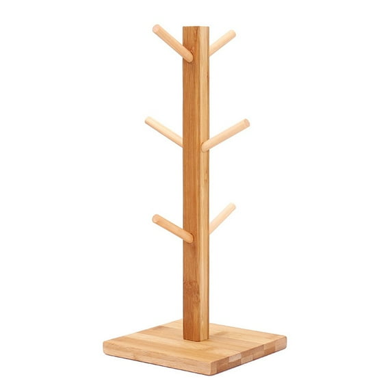 1 Set Tree Shape Wood Coffee Tea Cup Storage Holder Stand Mug Hanging Display Rack Drinkware Shelf 4/6 Hooks Home Kitchen1